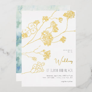 Kleine Blume Hochzeit Folieneinladung