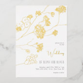 Kleine Blume Hochzeit Folieneinladung (Vorderseite)