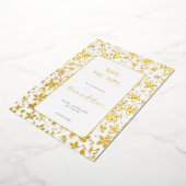 Kleine Blume Hochzeit speichern das Datum Folieneinladung (Gedreht)