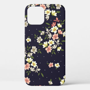 Kleine Blume in Rosa und Braun mit grünem Leinen Case-Mate iPhone Hülle