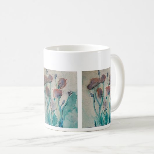 Kleine Blume in Wasserfarbe Kaffeetasse (VorderseiteRechts)