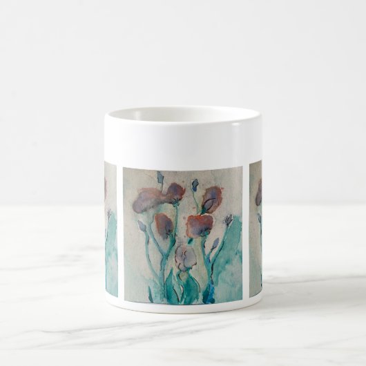 Kleine Blume in Wasserfarbe Kaffeetasse (Mittel)
