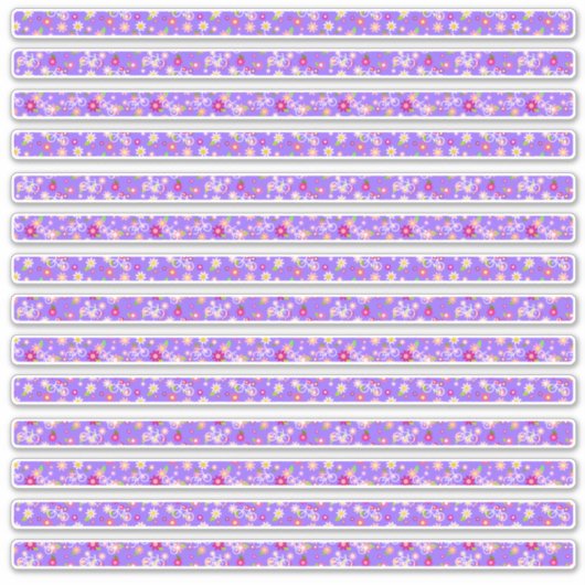 Kleine Blume Lila schmale Grenzen Aufkleber (Vorderseite)