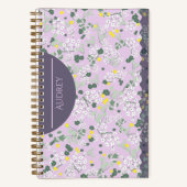 KLEINE BLUME LILAC UND LILA NOTIZBLOCK (Vorderseite)