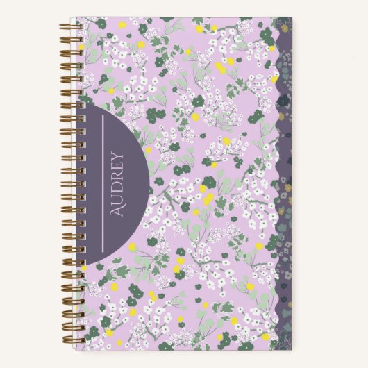 KLEINE BLUME LILAC UND LILA NOTIZBLOCK (Vorderseite)