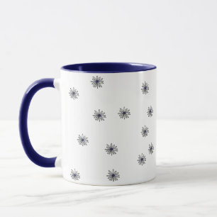 Kleine Blume Muster marineblaue Tasse