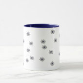 Kleine Blume Muster marineblaue Tasse (Zentrum)