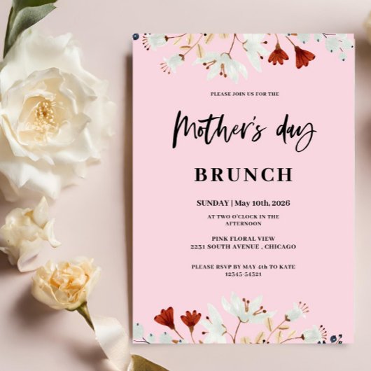 Kleine Blume Muttertag Mittag Einladung