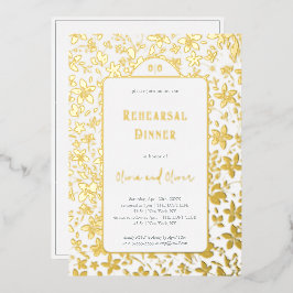 Kleine Blume Probe Abendessen Folieneinladung