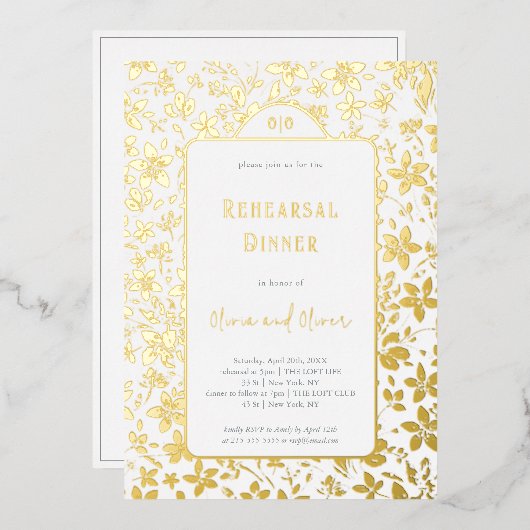 Kleine Blume Probe Abendessen Folieneinladung (Vorderseite/Rückseite)