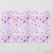 Kleine Blume rosa lila Briefpapier (Rückseite)