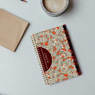 KLEINE BLUME ROT & GRÜNE NOTIZBLOCK