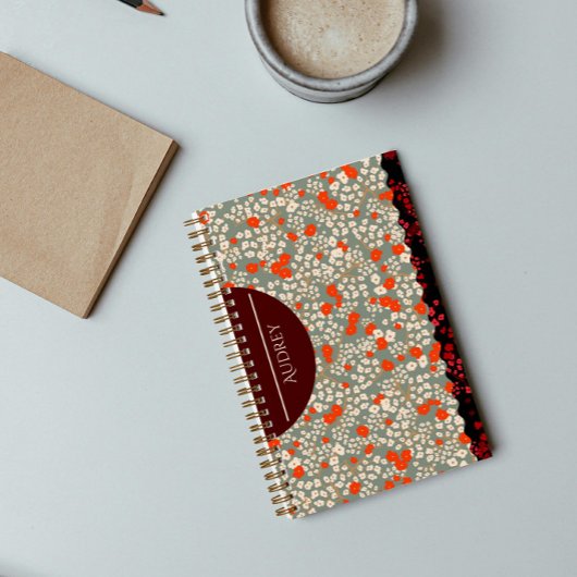 KLEINE BLUME ROT & GRÜNE NOTIZBLOCK