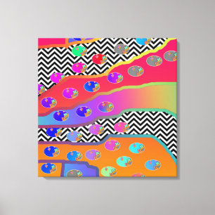 KLEINE BLUME ROT MIX ABSTRACT LEINWANDDRUCK