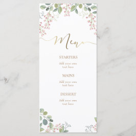 kleine Blume und Grüngerichte Menükarte