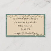 Kleine Blumen-Reben:: Land-Visitenkarten Visitenkarte (Rückseite)