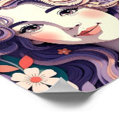 Kleine Blumengirl-Traumfrau Poster (Ecke)