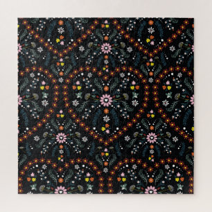 Kleine Blumenherz: fantasie nahtlos. Puzzle