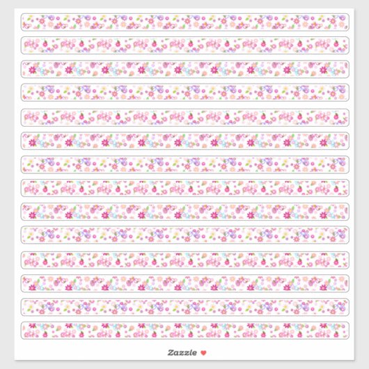 Kleine Blumenrinnen Rosa und Weiß Aufkleber (Blatt)