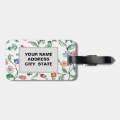 Kleine Blumenwein Gepäckmarke. Gepäckanhänger (Rückseite horizontal)