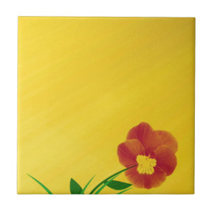 kleine blüte auf goldenem untergrund fliese