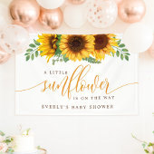 Kleine Blütenblume auf dem Weg Babydusche Banner