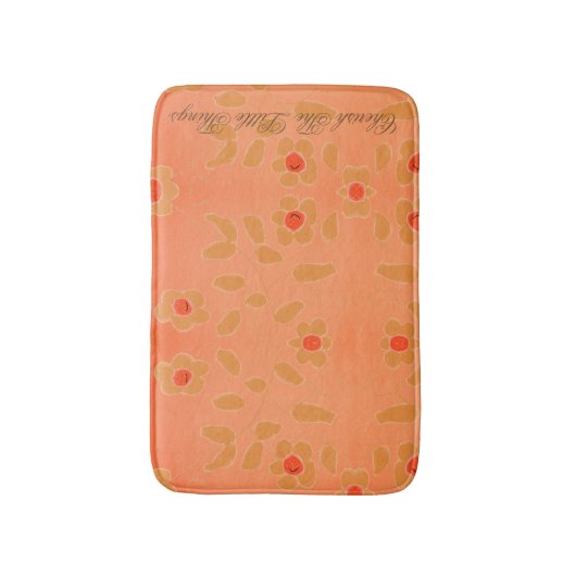 Kleine Blütenmatte mit rotem Pfirsichfarbstoff Badematte (Vorderseite Vertikal)