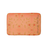 Kleine Blütenmatte mit rotem Pfirsichfarbstoff Badematte (Vorderseite)