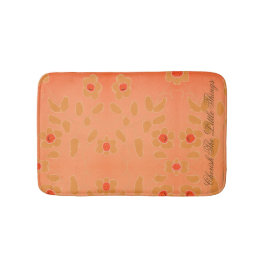 Kleine Blütenmatte mit rotem Pfirsichfarbstoff Badematte