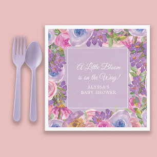 Kleine Blütenpracht Lila Rosa Florale Babygirl-Par Serviette