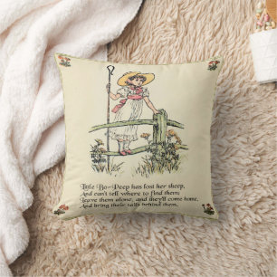 Kleine Bo-Peep: Klassiker Kate Greenaway Nursery Kissen