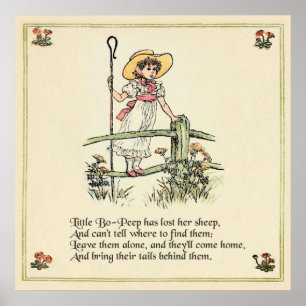 Kleine Bo-Peep: Klassiker Kate Greenaway Nursery Poster