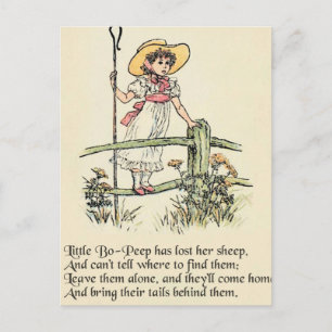 Kleine Bo-Peep: Klassiker Kate Greenaway Nursery Postkarte