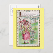 Kleine Bo-Peep und eine Schafe Postkarte (Vorne/Hinten)