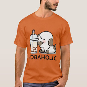 Kleine Bobaholische Welpe Lieben Boba Tea T-Shirt