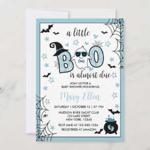 KLEINE BOO BLUE HALLOWEEN BABY DUSCHE EINLADUNG