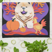 KLEINE BOO Creme Chow Geschirrtuch (Gefaltet)