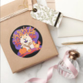 KLEINE BOO Creme Chow Größe auswählen Runder Aufkleber