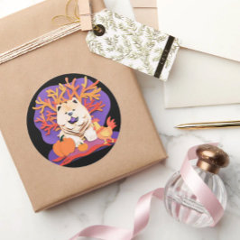 KLEINE BOO Creme Chow Größe auswählen Runder Aufkleber