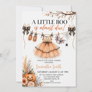 Kleine Boo erwartet bald Halloween-Baby-Party Einladung