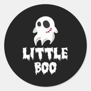 Kleine Boo in Halloween Cooles Grafikdesign Runder Aufkleber