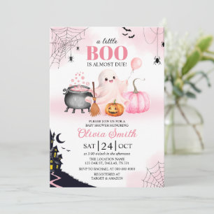 Kleine Boo ist fast fällig Mädchen Rosa Baby-Party Einladung