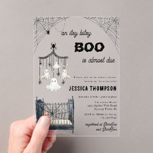 Kleine Boo Itsy Bitsy Spinne Halloween Babyparty Acryleinladungen