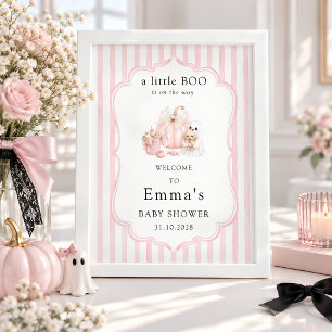 Kleine Boo Pink Halloween Baby Shower Begrüßung Poster