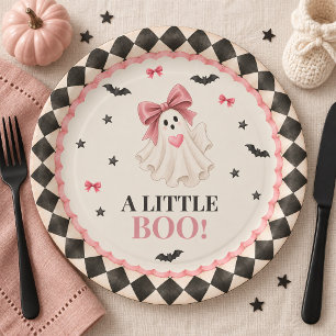 Kleine Boo Pink Halloween Baby Shower Papierplatte Pappteller