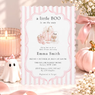 Kleine Boo Pink Halloween Mädchen Baby-Party Einladung