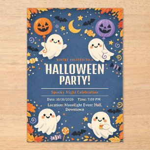 Kleine Boo Süße Geister Halloween-Party Acryleinladungen