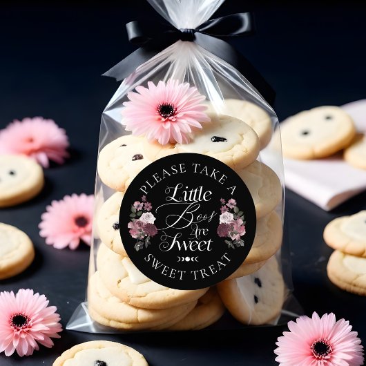 Kleine Boos sind süße gotische Wasserfarben Floral Runder Aufkleber