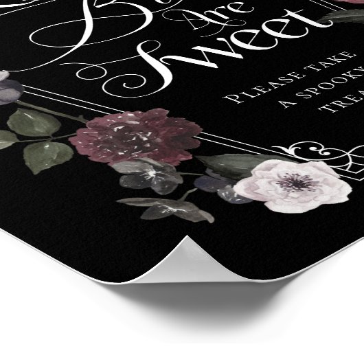 Kleine Boos sind süße spoky gotische Florals Zeich Poster (Ecke)