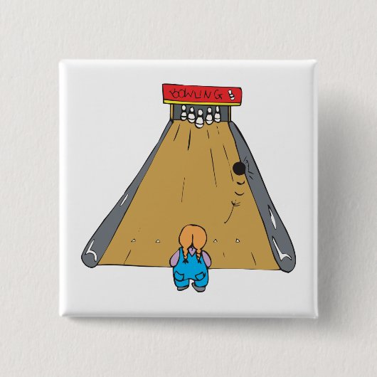 Kleine Bowling-Rinnkugel Button (Vorderseite)
